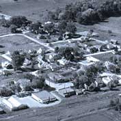 Aerial view of Hatley, Wisconsin USA.