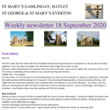 St Mary's, Gamlingay, weekly newsletter – 18th September 2020.