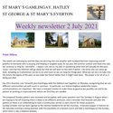 St Mary's, Gamlingay, weekly newsletter – 2nd July 2021.