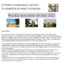 St Mary's, Gamlingay, weekly newsletter – 16th July 2021.