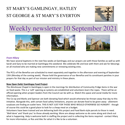 St Mary's, Gamlingay, weekly newsletter – 10th September 2021.