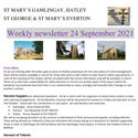 St Mary's, Gamlingay, weekly newsletter – 24th September 2021.