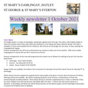 St Mary's, Gamlingay, weekly newsletter – 1st October 2021.