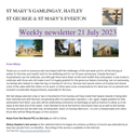 St Mary's, Gamlingay, weekly newsletter – 21st July 2023.