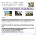 St Mary's, Gamlingay, weekly newsletter – 1st September 2023.