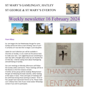 St Mary's, Gamlingay, weekly newsletter – 16th February.