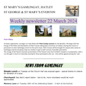 St Mary's, Gamlingay, weekly newsletter – 22nd March.