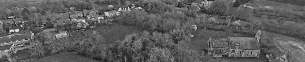 Aerial view from the west of most of East Hatley – a village in rural south Cambridgeshire today comprising 46 houses and looking prosperous. This was not always so: Susan Oosthuizen in her 1996 book 'Cambridgeshire from the Air' described East Hatley in the early 19th century, as 'a decayed village'. This photo was taken on 9th April 2023 by Ben-Greenhalgh.