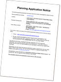 Planning application notice concerning a planning application for land lying to the north east of 15 East Hatley. The consultation period ends on 13th July 2026. The planning reference number is 26/02181/OUT. As Hatley Parish Council has been granted an extension to the response deadline, the application will be discussed at an Ordinary Meeting of the council due to be held in Hatley village hall at 7.00 pm on Tuesday, 21st July 2026.