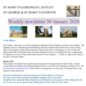 St Mary's, Gamlingay, weekly newsletter – 30th January 2026